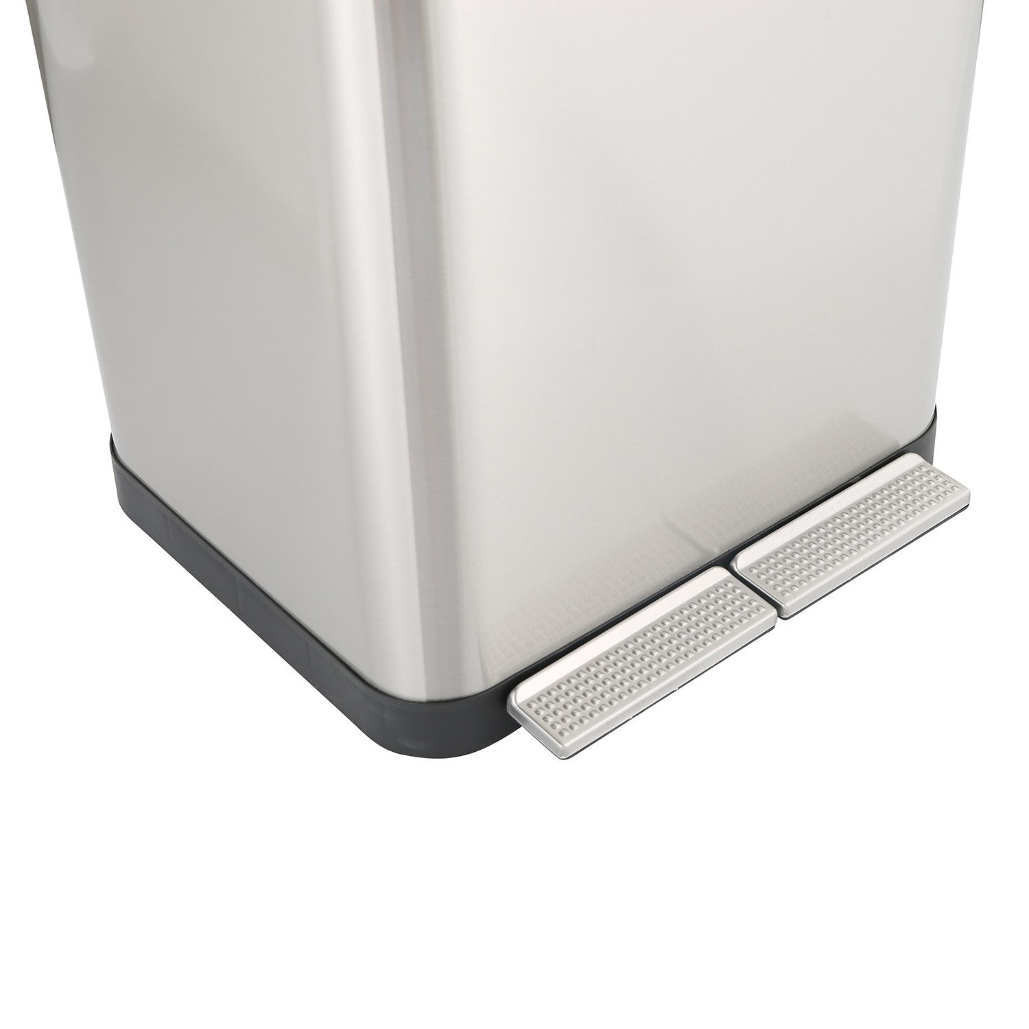 Caixote de lixo reciclável de aço inoxidável de compartimento duplo 15L+15L (KL-105)